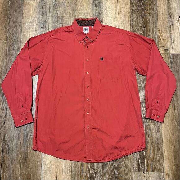 Cinch Button Down Flip Cuff Shirt Mens XL Long Sleeve Geometric Western Cowboy - Picture 1 of 4